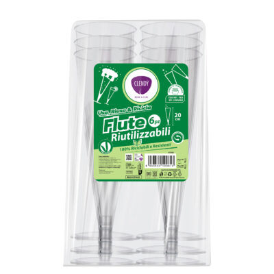 BICCH. FLUTE PLASTICA TRASP. C/6