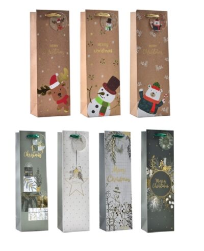 BUSTA P/BOTTIGLIA X-MAS CM.12x9x36 Ass.