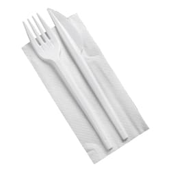 POSATE IMBUSTATE BIANCO BIS+TOVAGLIOLO 1V C/100 BIO